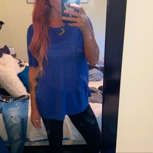 Red23 sheer blue blouse